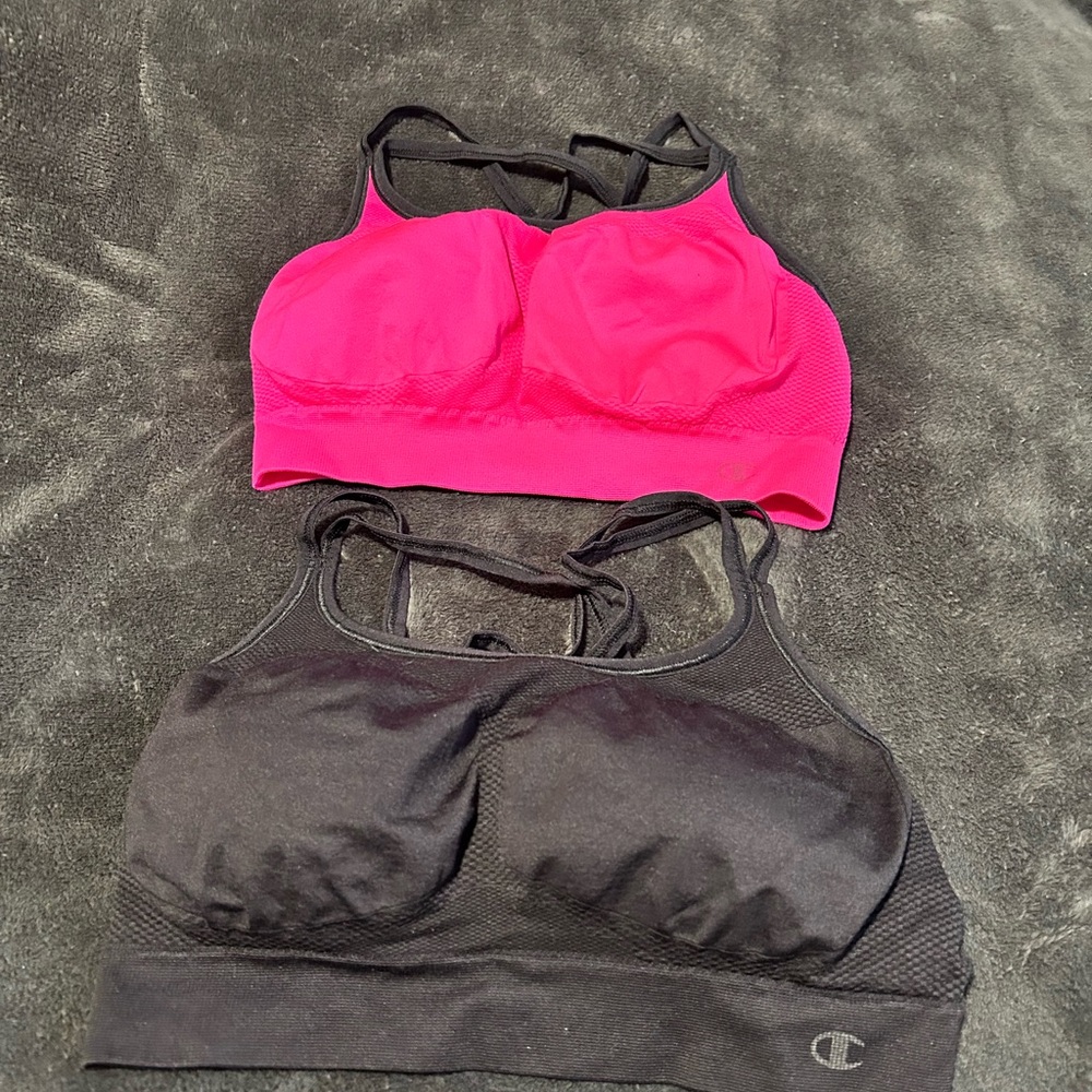 Champion Women's Pink and Black Sports Bras